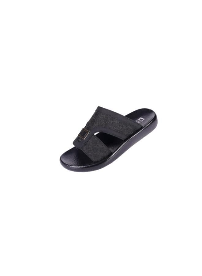 Barjeel Uno B-63102 Classic Black Arabian Sandals for Boys - Image 1