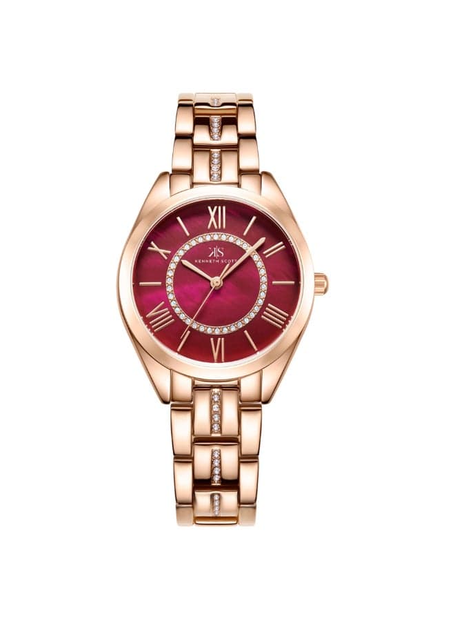 KENNETH SCOTT K23510-RBKR Elegant Rose Gold Women's Watch - Image 1