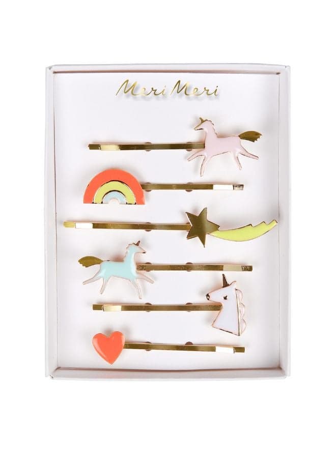Magical Unicorn Enamel Hair Clips Set - Image 1