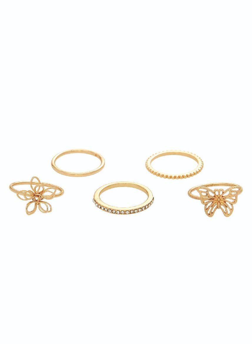 AMICA Assorted Elegance 5-Piece Ring Set - Image 1