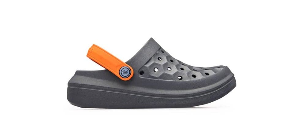 Varsity Clog Unisex Slides - Charcoal & Orange - Image 1