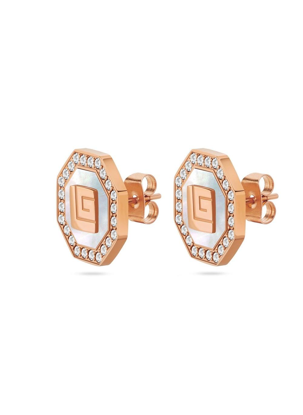 Guy Laroche Ambre Earrings: Rose-Gold Plated Elegance - Image 1