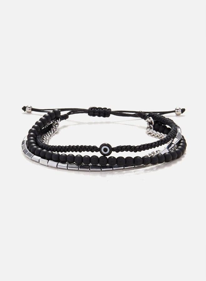 CHRYSOSTOMOS Onyx & Hematite Multi-Line Men's Bracelet - Image 1