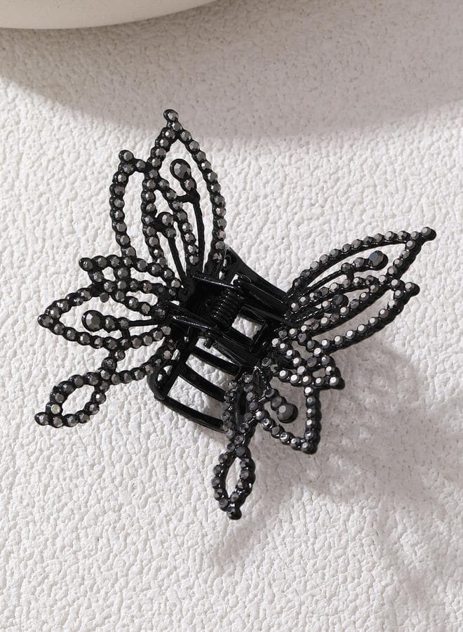 Butterfly Elegance Claw Clip in Chic Grey - Image 1