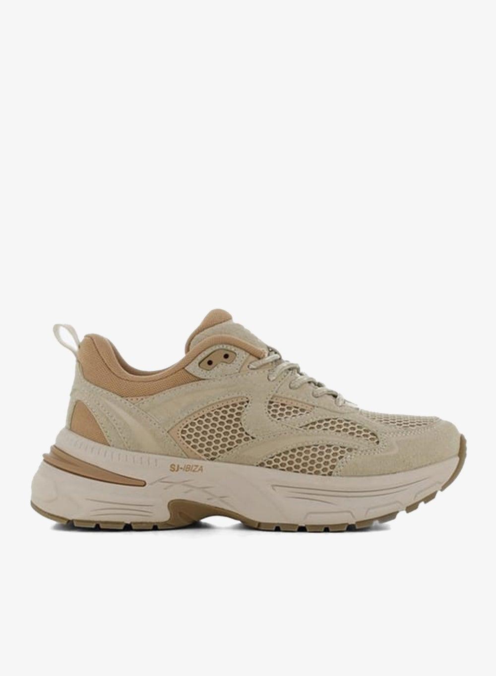 622483 K23Beige Elegance: Women’s Low Ankle Lace-Up Sneakers - Image 1