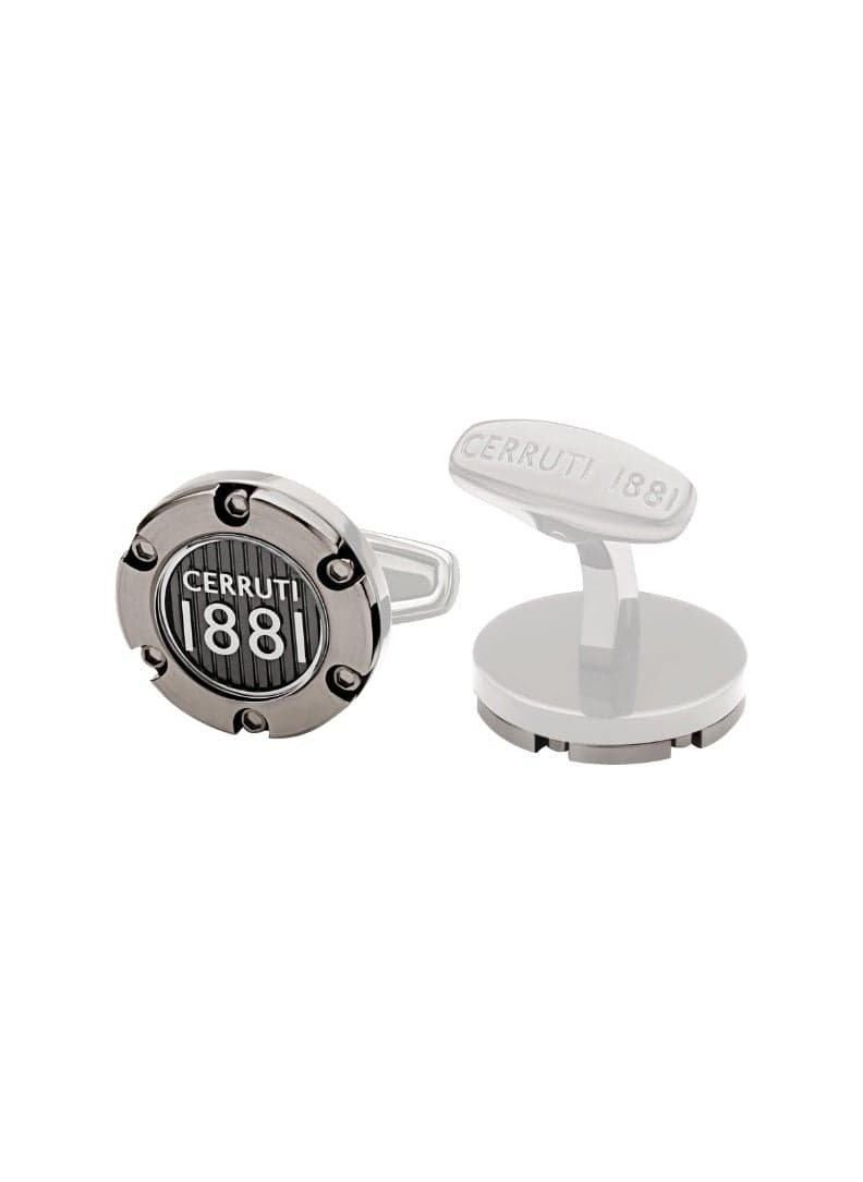 CERRUTI 1881 Gun/Black Bold Men's Cufflinks - Image 1