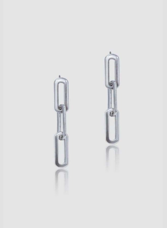 Lady Mauve SILVER ASTRA - Elegant Chain Link Earrings for Women - Image 1