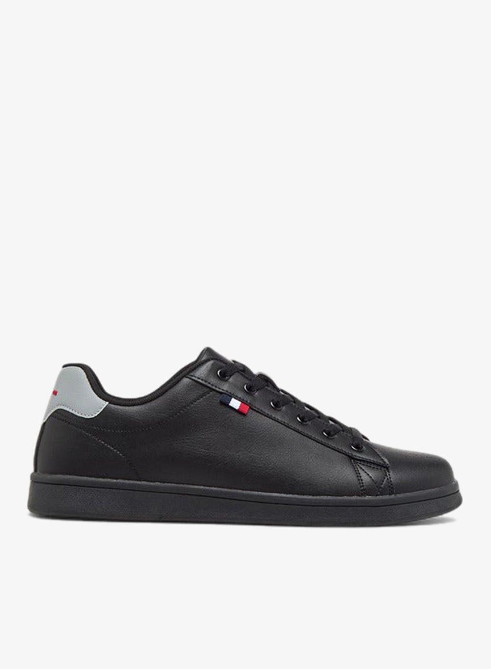 Wat24193 Black Lace-Up Panelled Sneakers for Men - Image 1