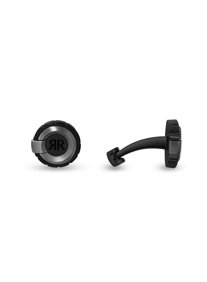 CERRUTI 1881 Rocco Black Stainless Steel Elegance - Men's Cufflinks - Image 1