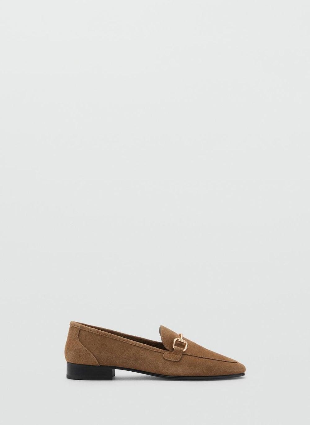 MANGO Luxe Suede Buckle Moccasins Style No: 87024418 09 - Image 1