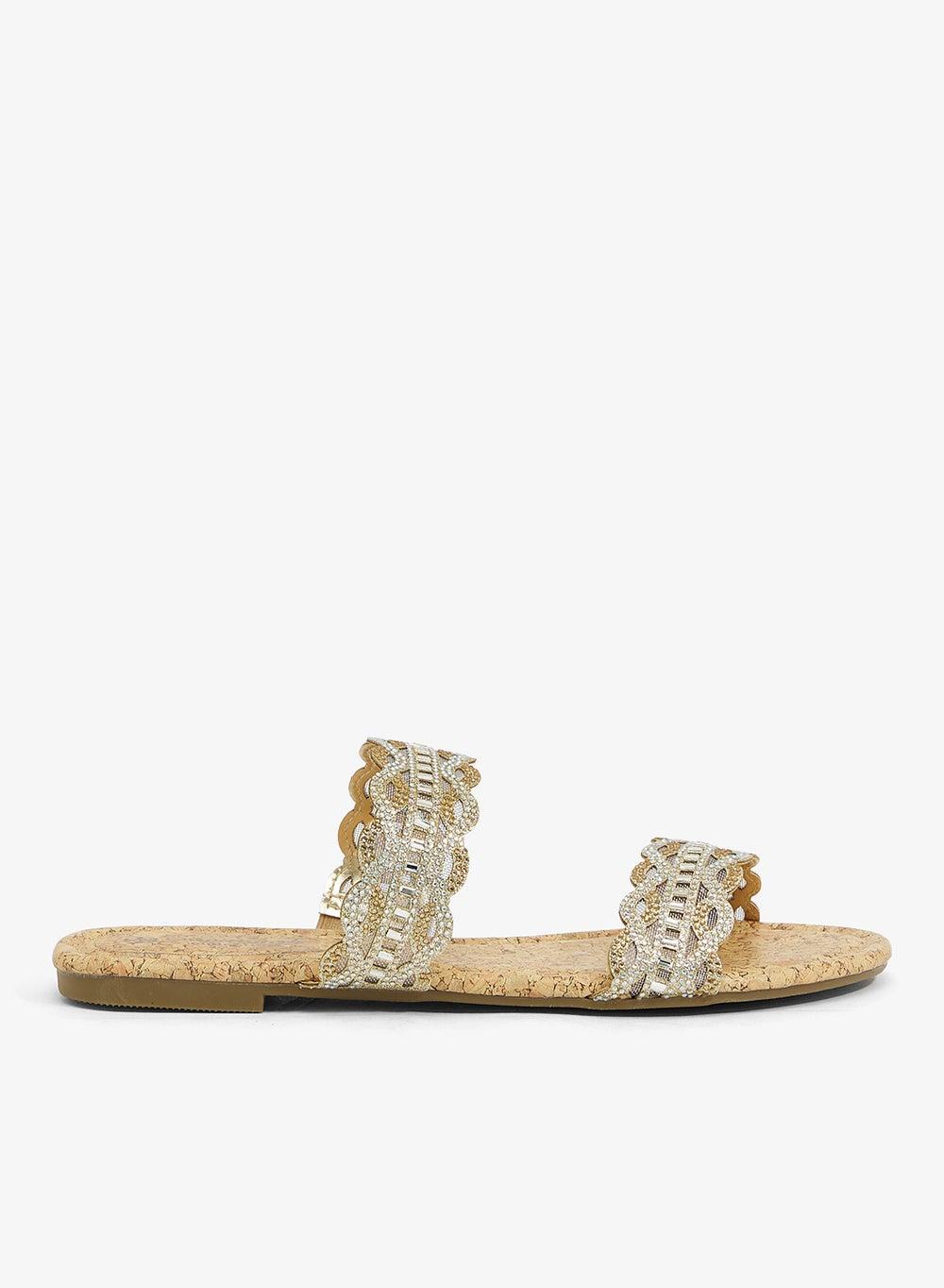 Elegant Silver Mist Flat Sandal F12000Rm1 - Image 1
