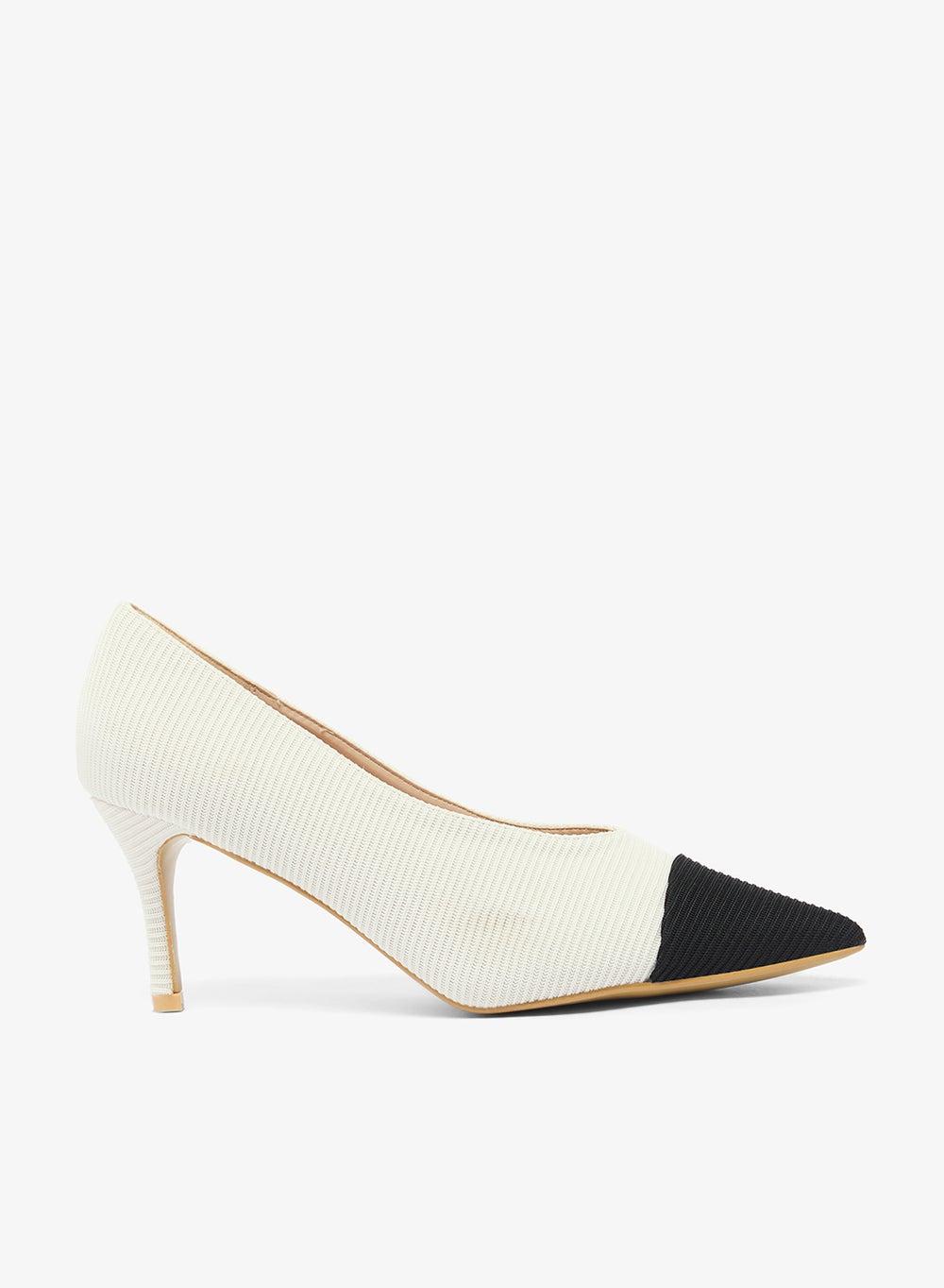 Elegant White Pointed Toe Mid-Heel Pumps - Vhlmi29 - Image 1