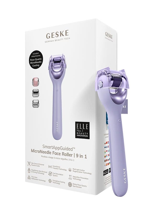 Rose Quartz 9-in-1 Microneedle Rejuvenation System, Purple - Image 1