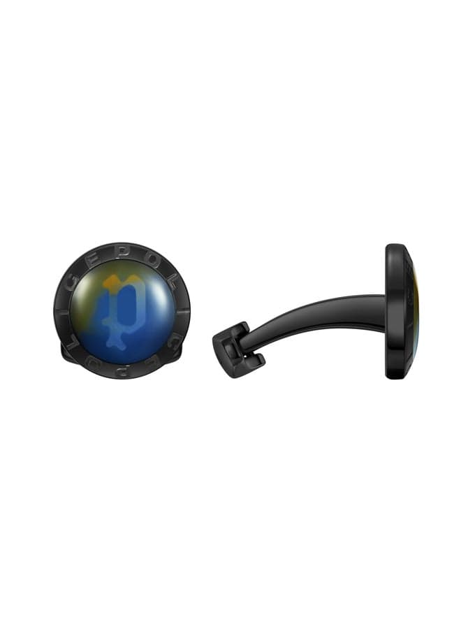 POLICE Unroll Cufflinks PEAGC0004702: Blue-Orange Laser Elegance - Image 1