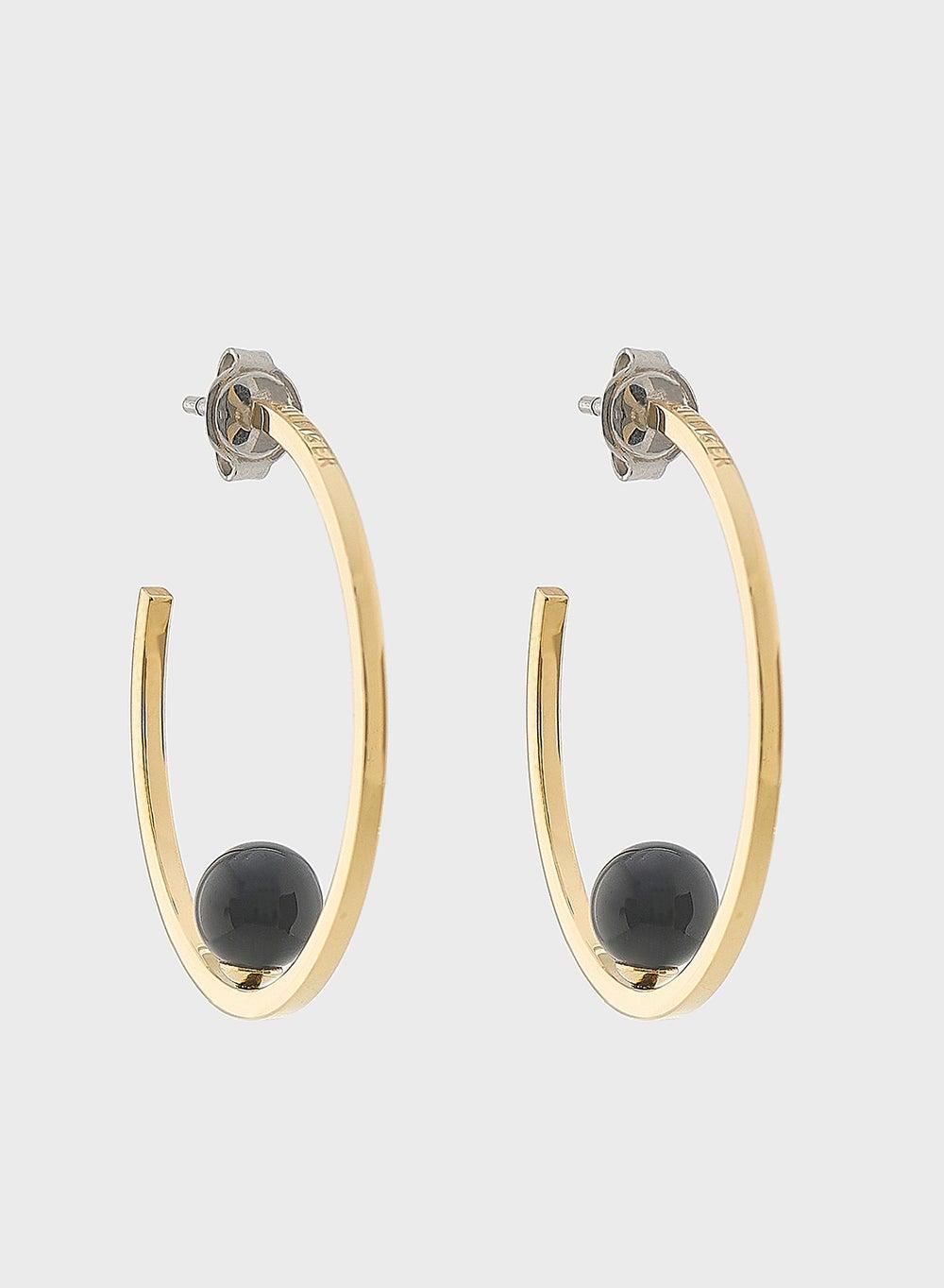 TOMMY HILFIGER Elegant Semi-Precious Hoop Earrings - Image 1