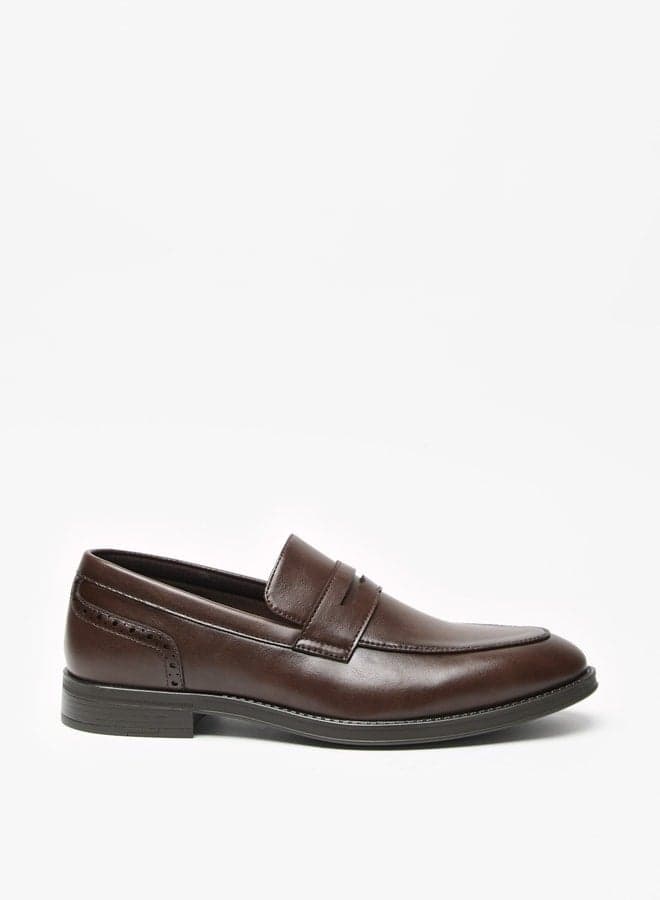 23 301Brown Elegant Solid Slip-On Loafers - Image 1