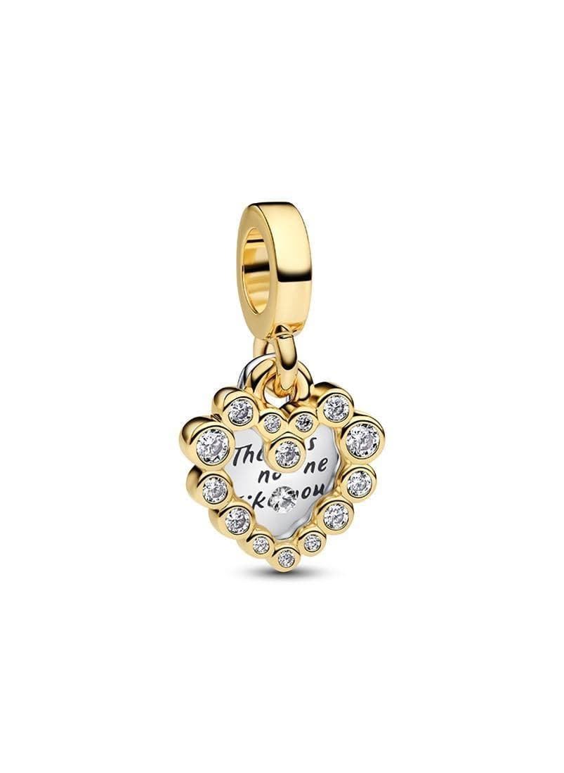 PANDORA Sparkling Heart Double Charm - Sterling & Gold-Plated - Image 1