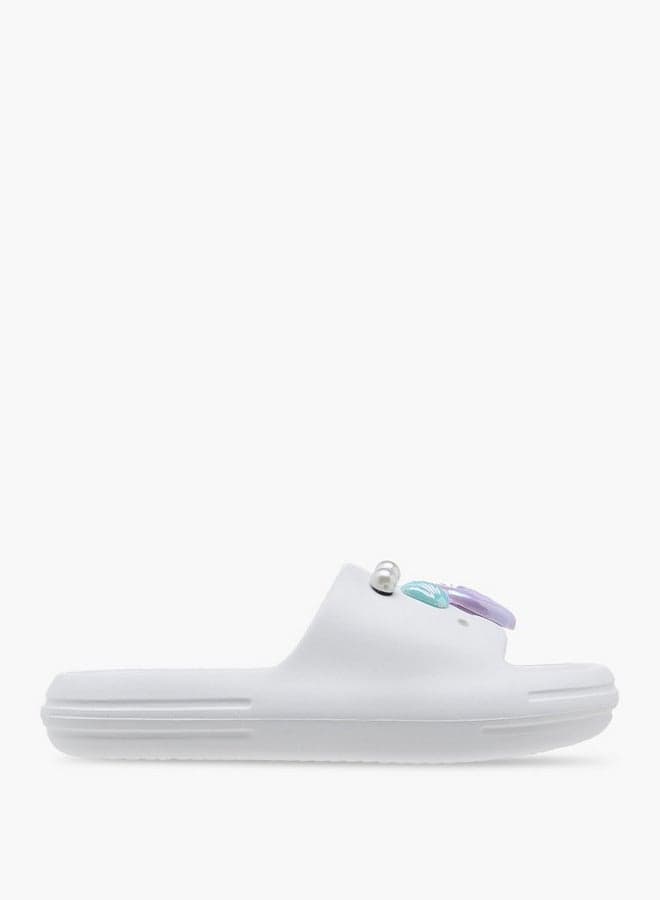 Elegant Girls Pearl-Embellished 373302 White Slides - Image 1