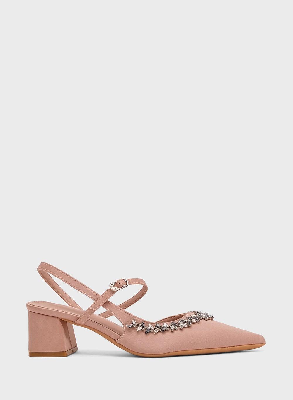 Chic Mid Heel Embellished Elegance Pump - Image 1