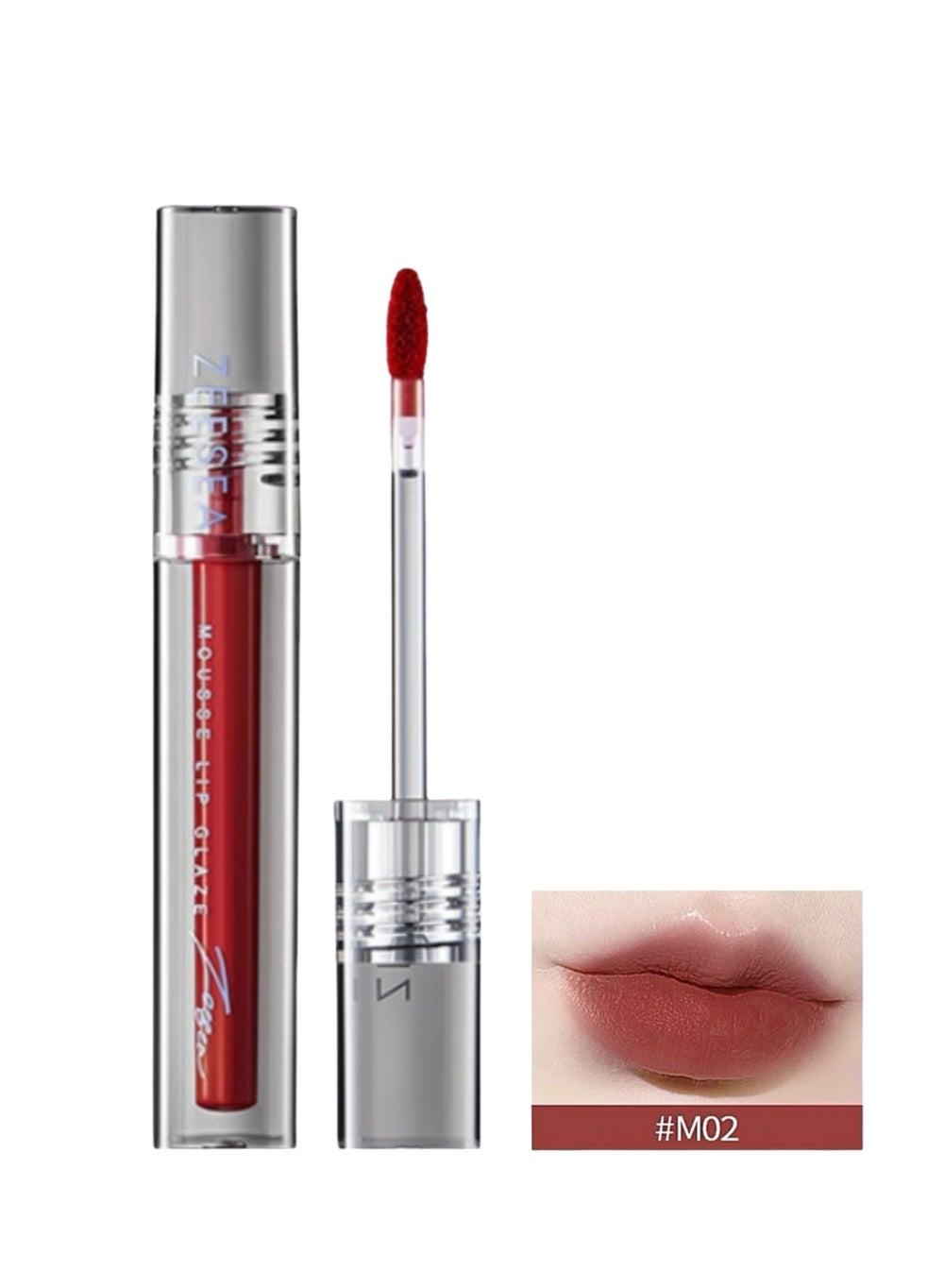 ZEESEA Mousse Lip Glaze 02 Almond Pink Brown - Image 1