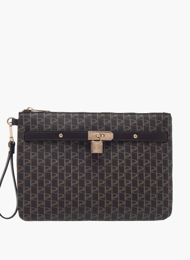 Paprika Monogram Print Clutch – Elegance on the Go - Image 1