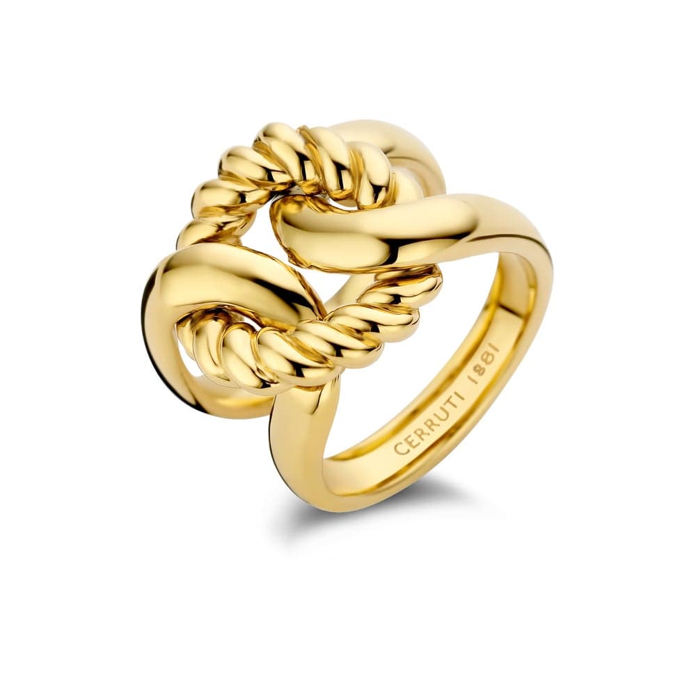 CERRUTI 1881 56 Chiara Gold Plated Elegance Ring - Image 1
