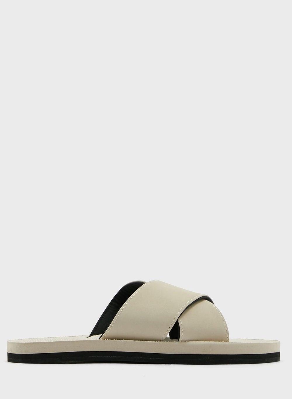 Indosole Essence: Eco-Conscious Beige Slides Wcseasalt - Image 1