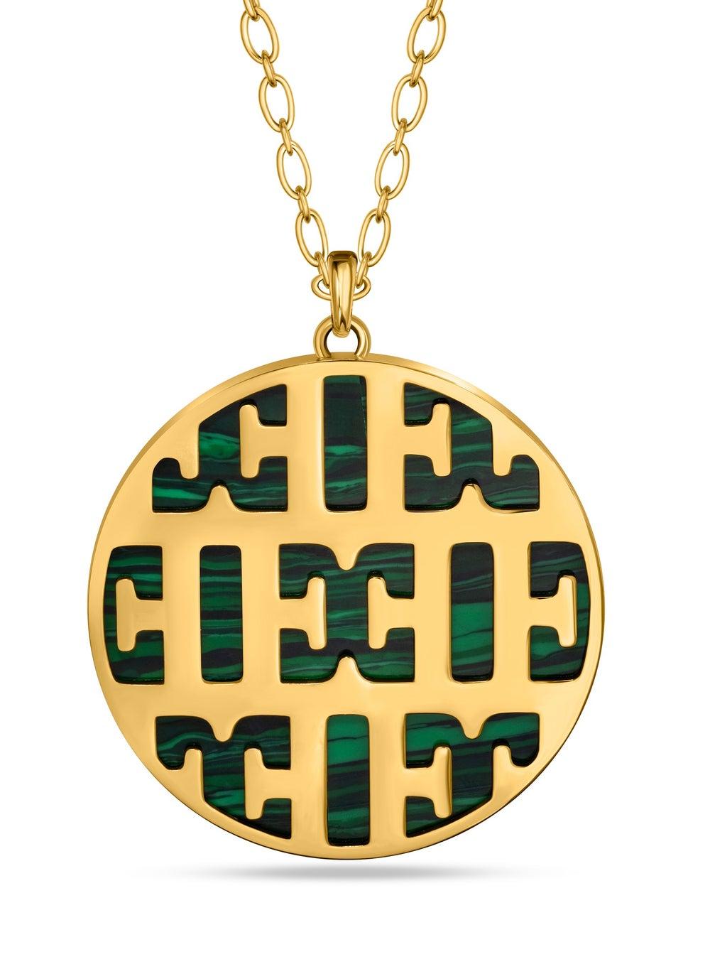 ESCADA Linda 700mm Gold-Plated Malachite Necklace - Image 1