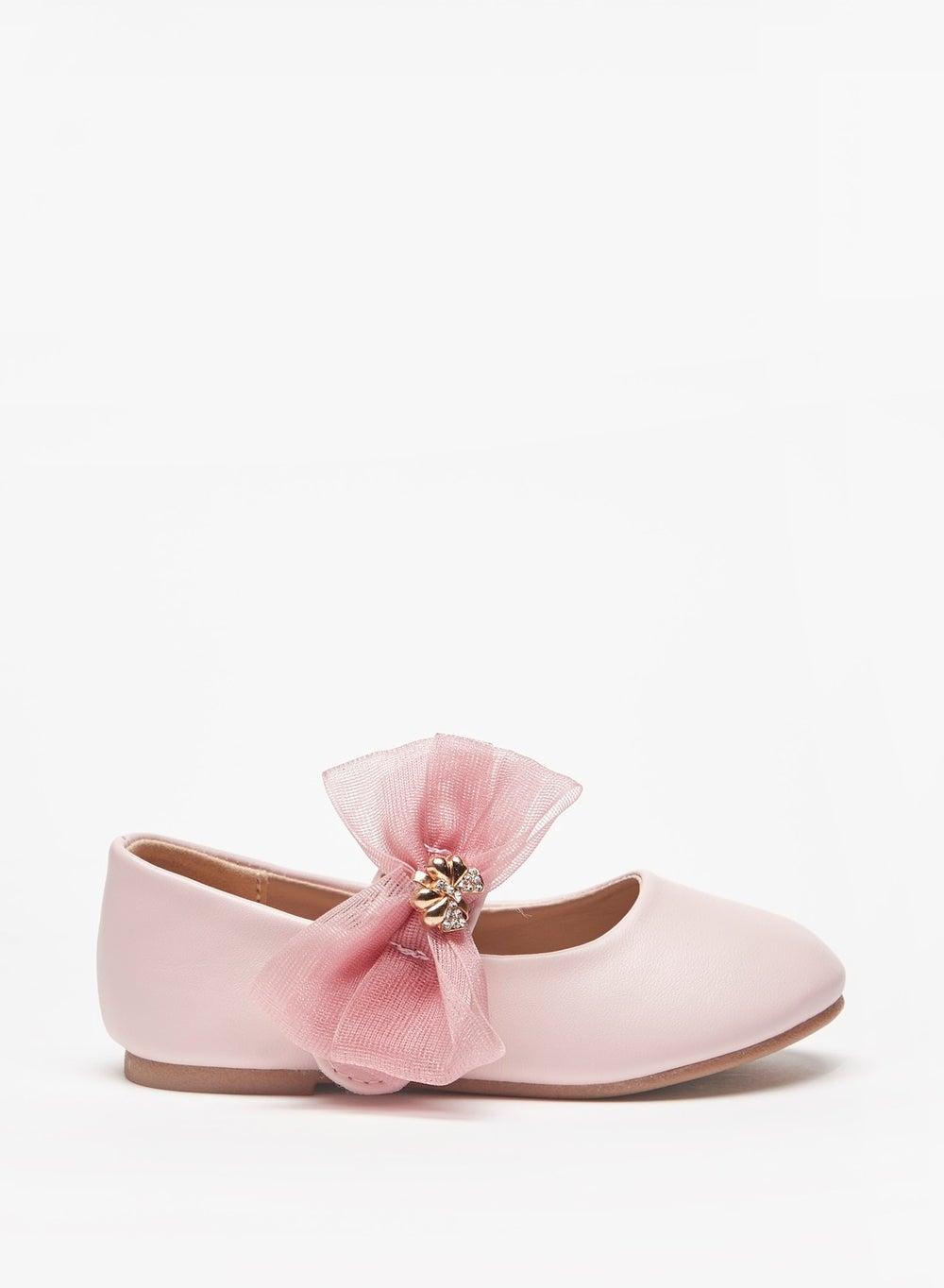 Flora Bella Bs138 0159B Pink Toddler Girls' Elegant Bow Ballerinas - Image 1
