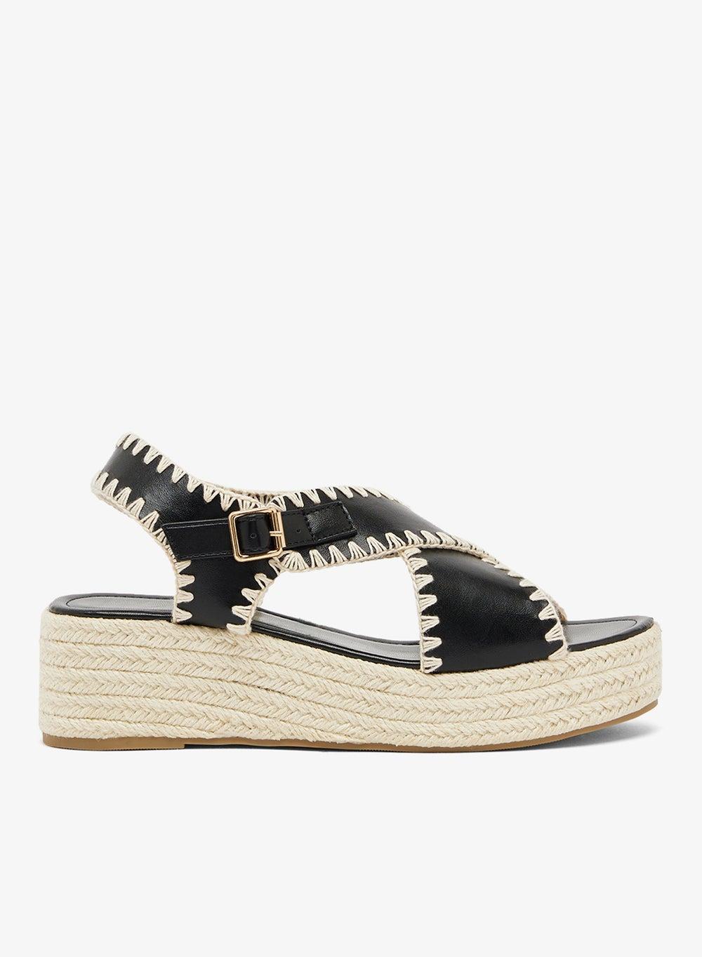 Chic Xz256079 Black Espadrille Flat Sandals - Image 1