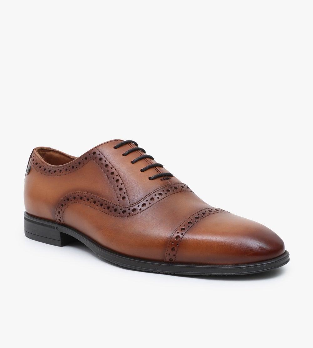 Movas Tr Tan Leather Formal Lace-Up Dress Shoes - Image 1