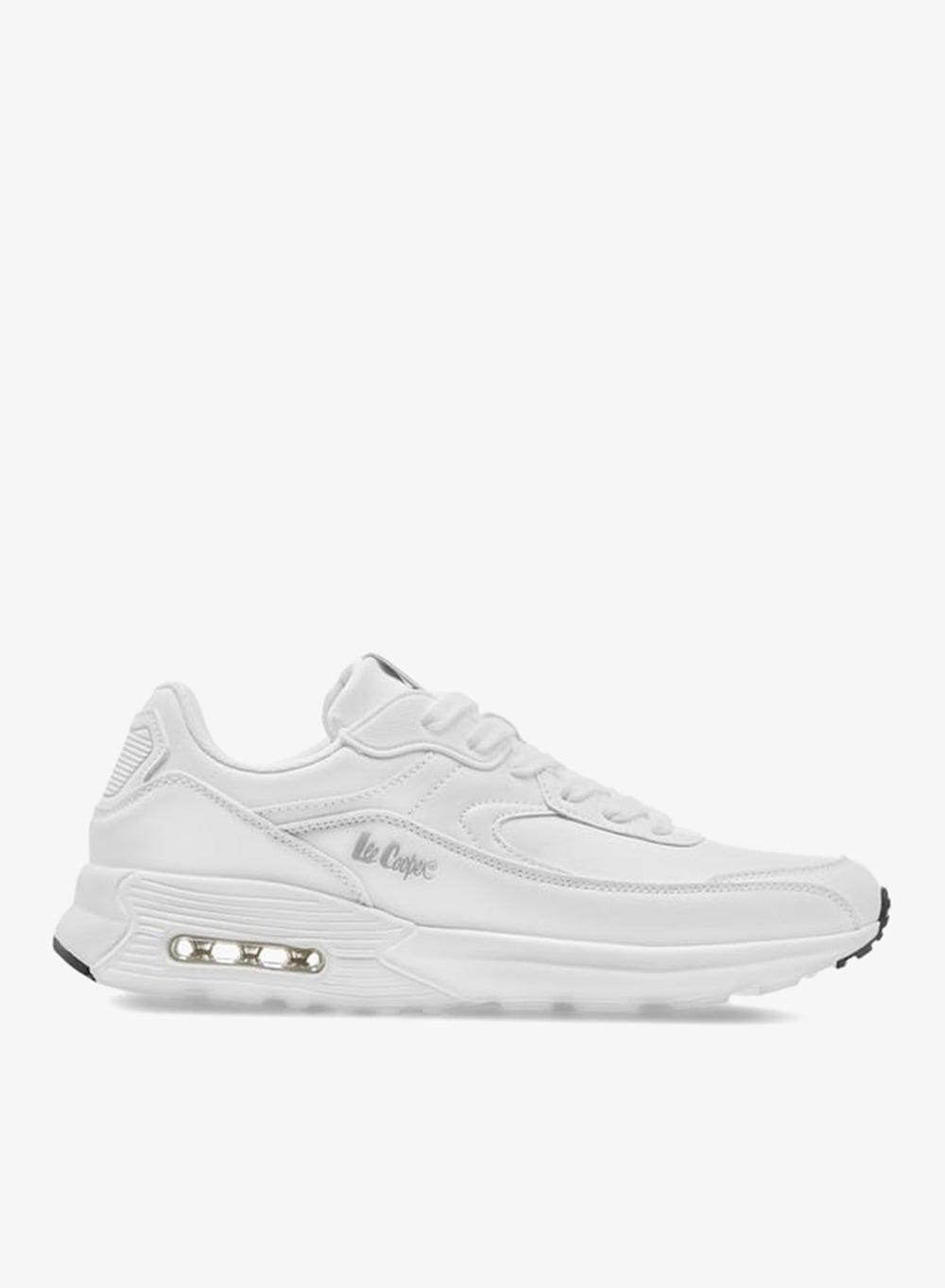 SS25M154White Elegant Men’s Low-Top Logo Sneakers - Image 1