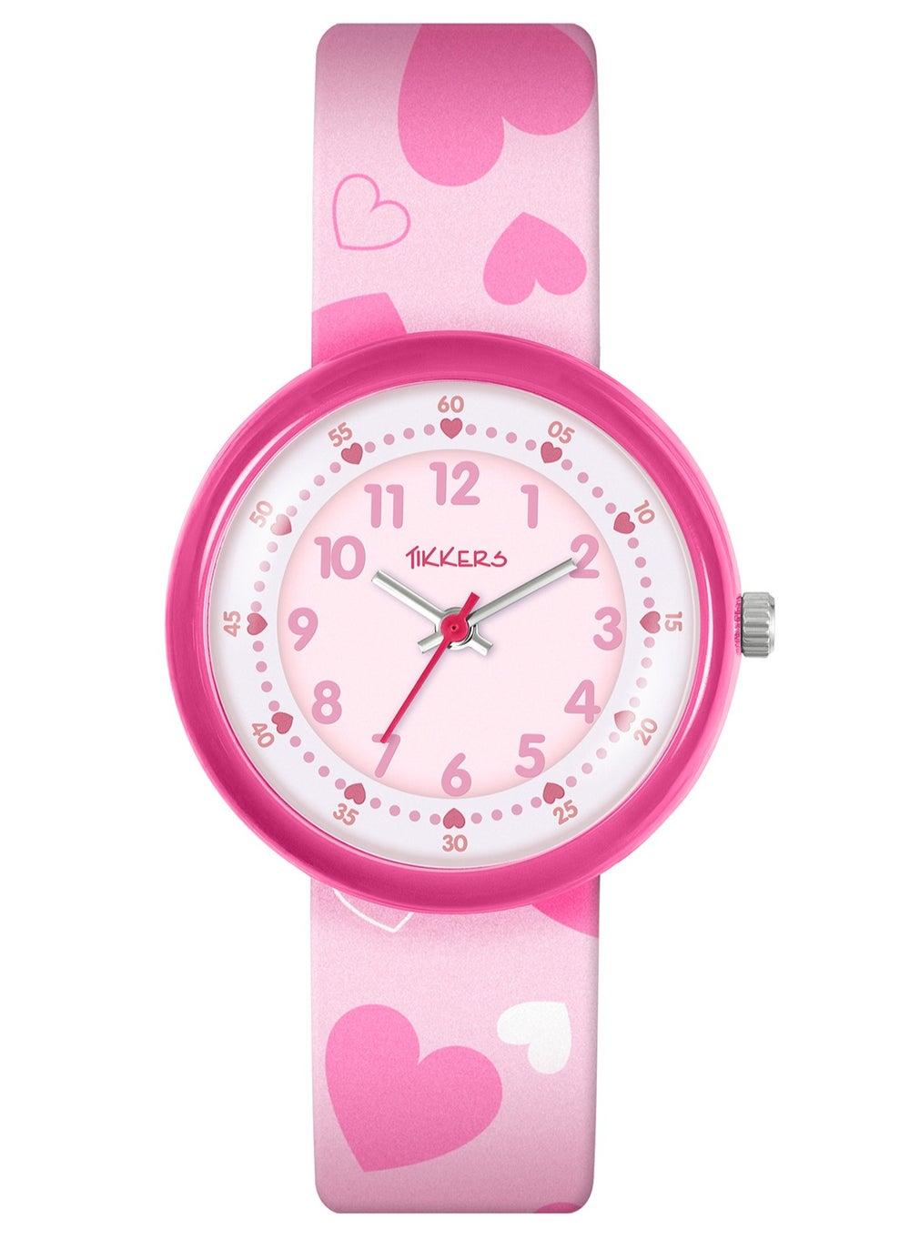 Tikkers ATK1105 Pink Heart Time Teacher Watch for Girls - Image 1