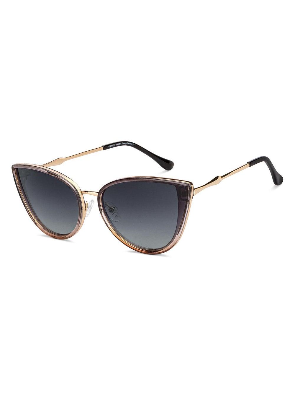 VINCENT CHASE VC S11759 | Chic Gold Grey Cat Eye Sunglasses - Image 1