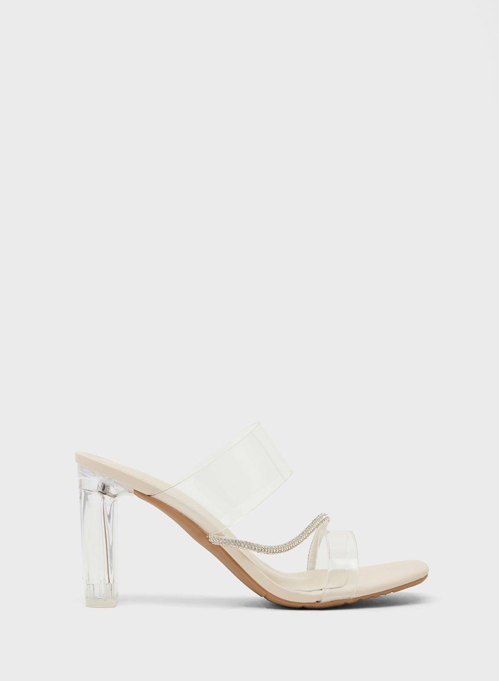 Elevate Evening Elegance: White High Heeled Sandal - Image 1