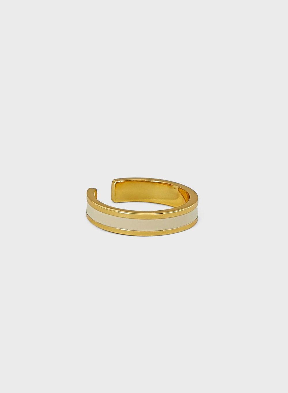 Bangle Up Enamel Thin Ring - Adjustable & Gold-Dipped - Image 1