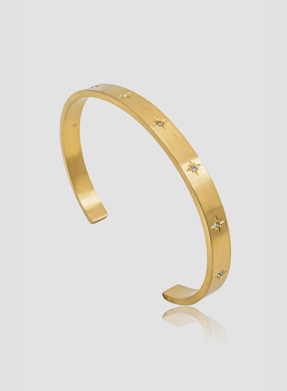 Lady Mauve GOLD ESTI Crystal Star Cuff for Women - Image 1