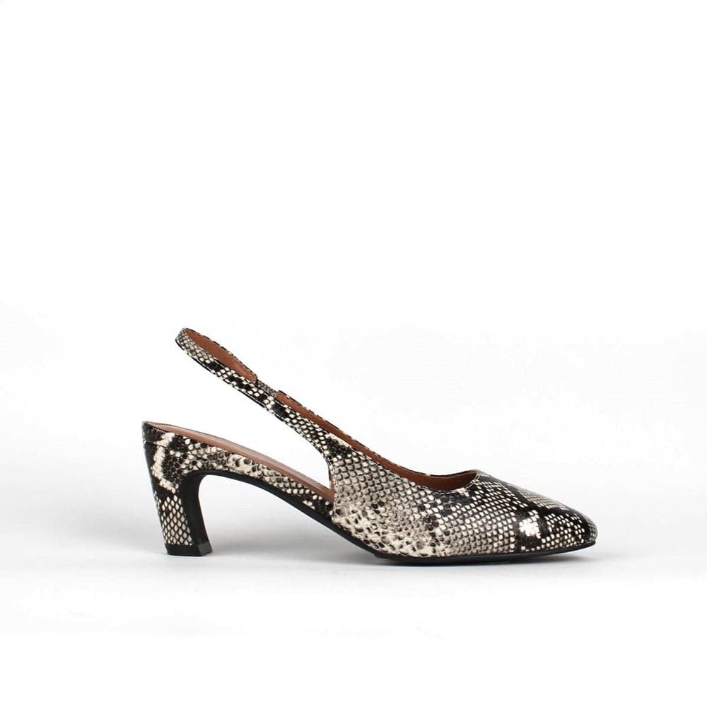 IYA Almond Toe Snakeskin Slingback Pumps - Image 1