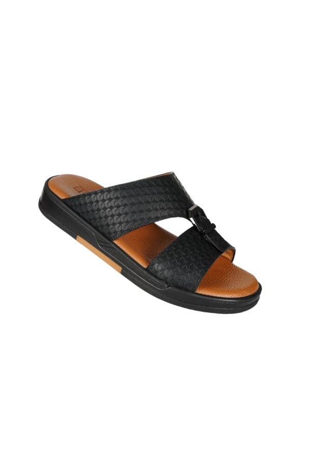 Barjeel Uno BJM 11 Elegant Black Arabic Sandals - Image 1