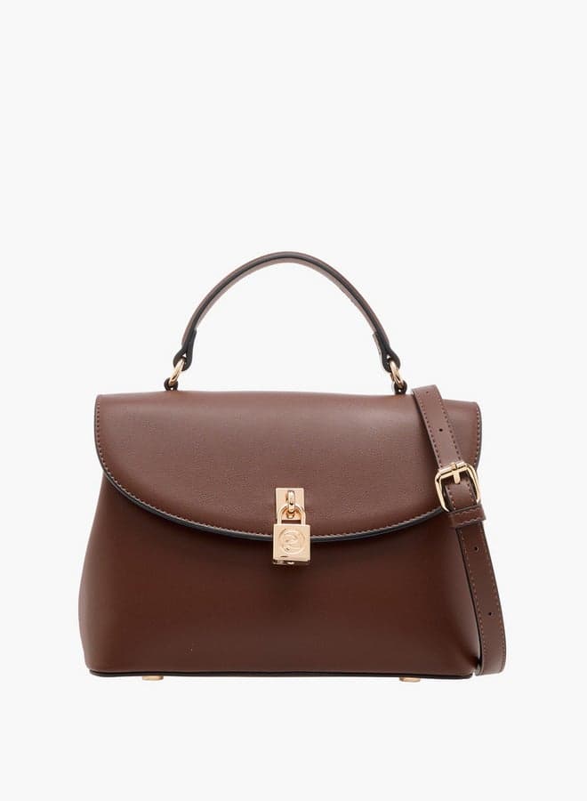 Paprika Luxe Satchel: Chic Solid Bag with Elegant Grab Handle - Image 1