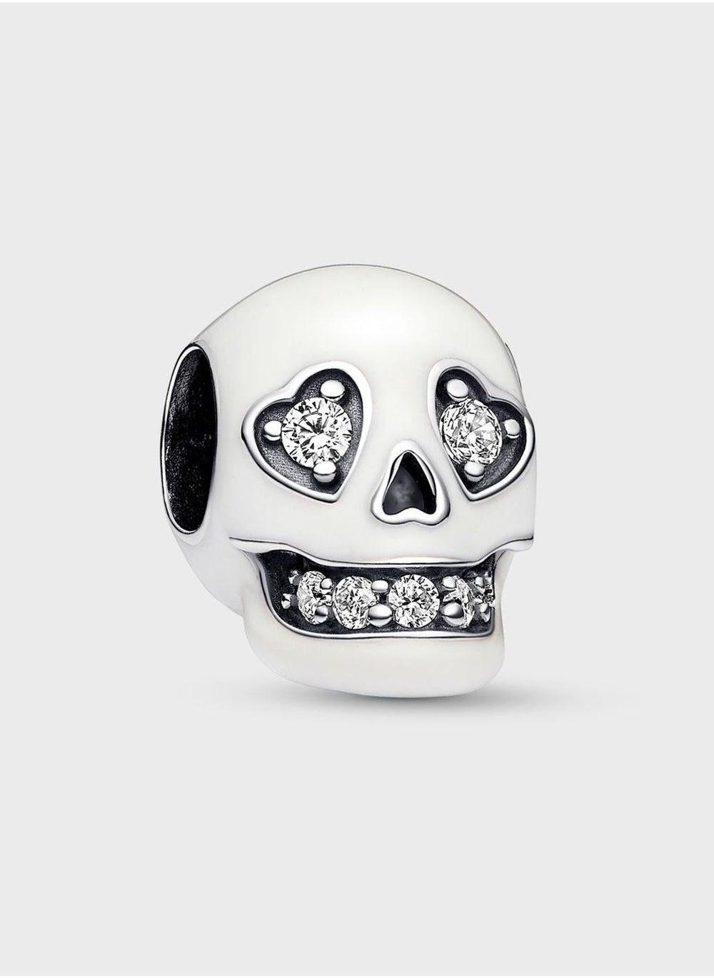 PANDORA Glow-in-the-Dark Sparkling Skull Sterling Charm - Image 1