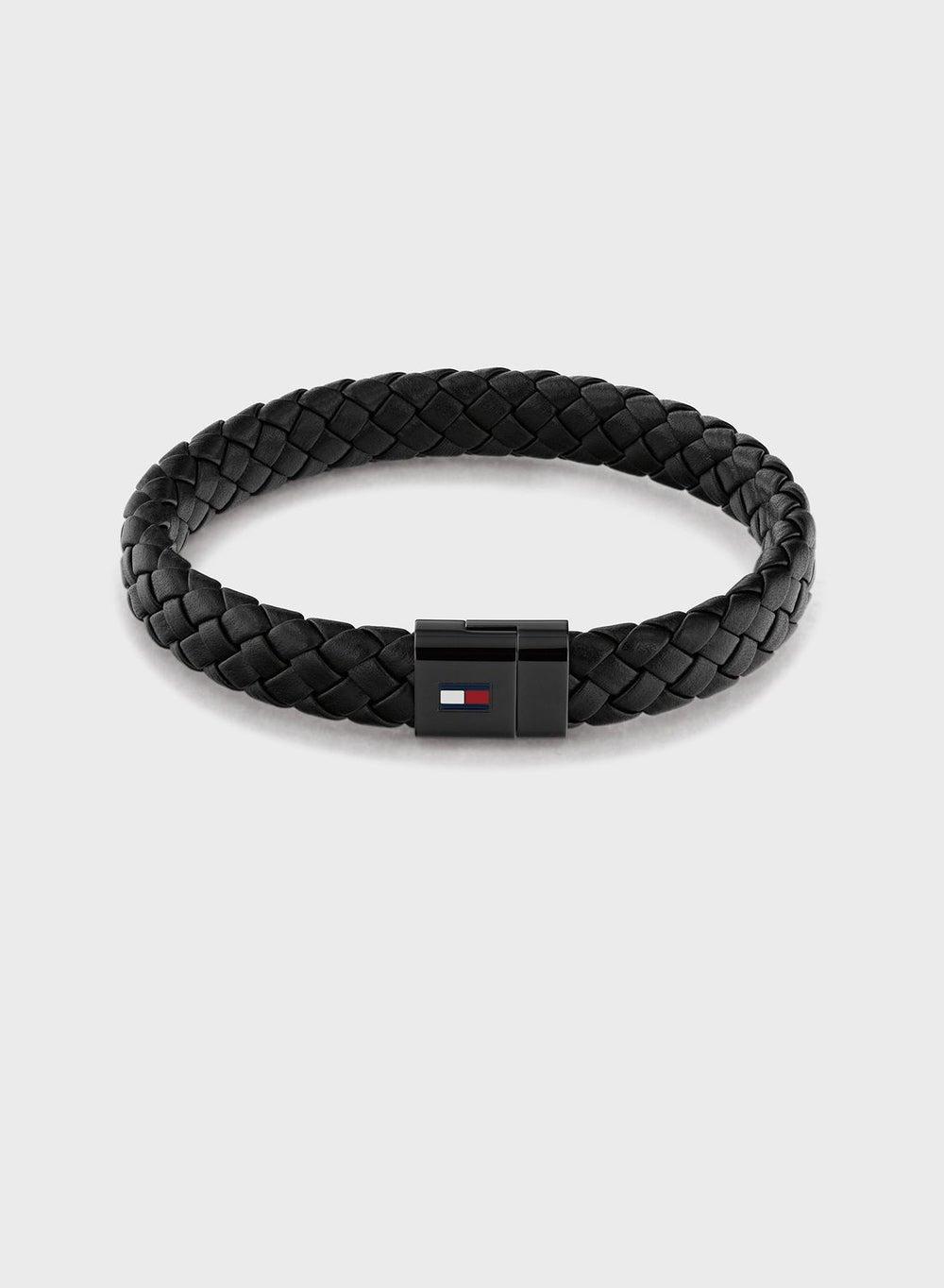 TOMMY HILFIGER Elegant Braided Leather Men's Bracelet - Image 1