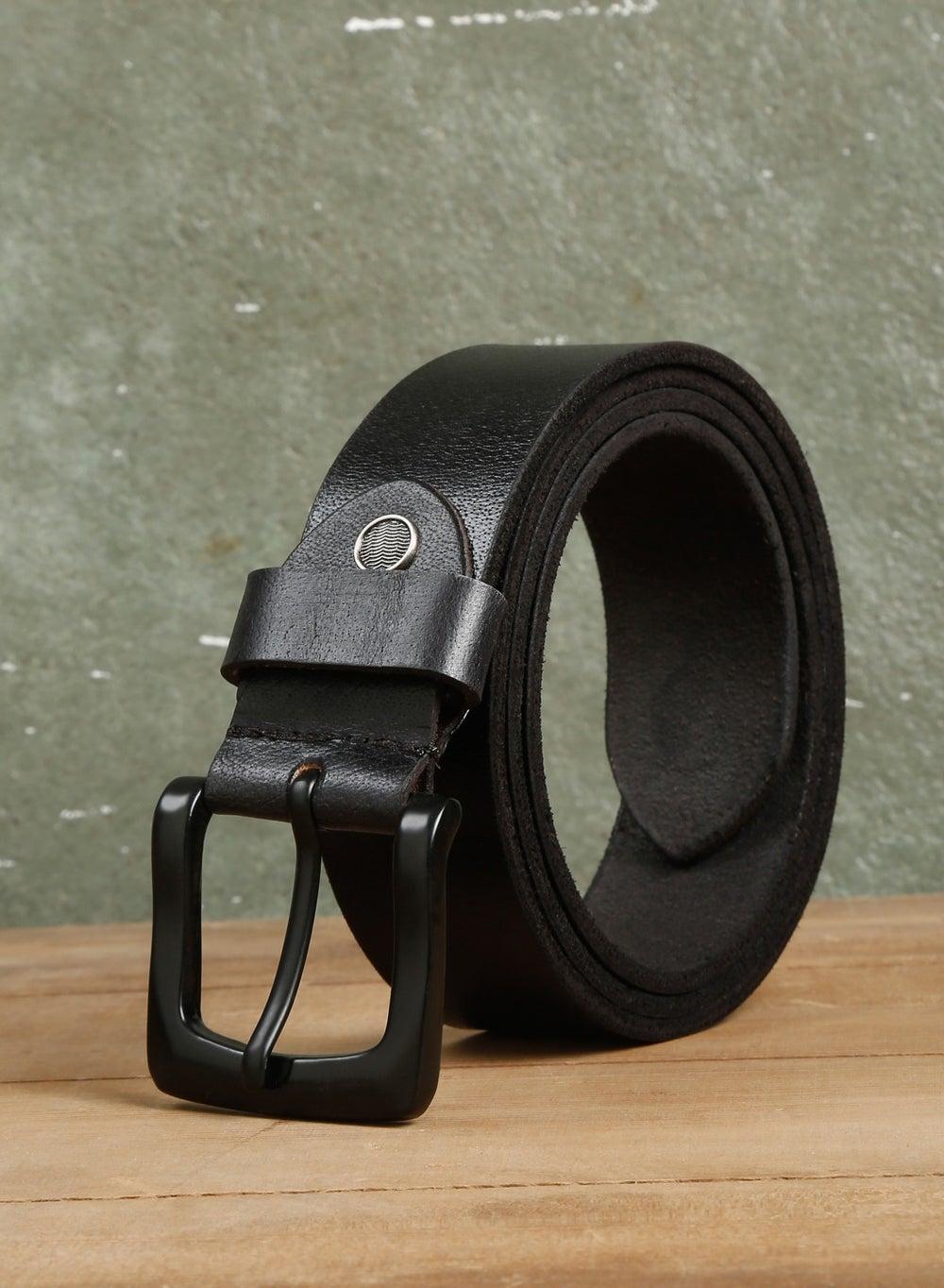 TEAKWOOD Black Genuine Leather Casual Elegance Belt - Image 1