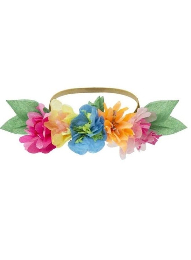 Meri Meri Bright Blossom Floral Party Crowns - Pack of 6 - Image 1