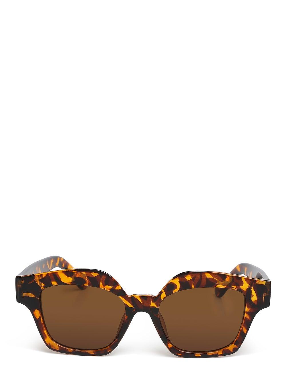 London Rag Leopard Print UV-Protected Sunglasses for Women - Image 1