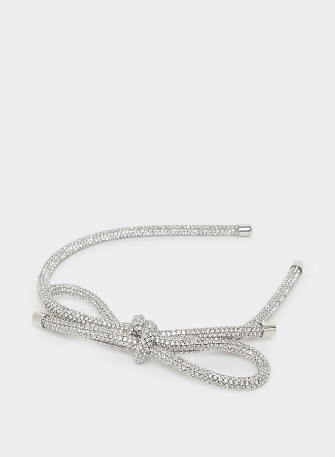 Styli Femme Chic Embellished Ribbon Headband - Image 1