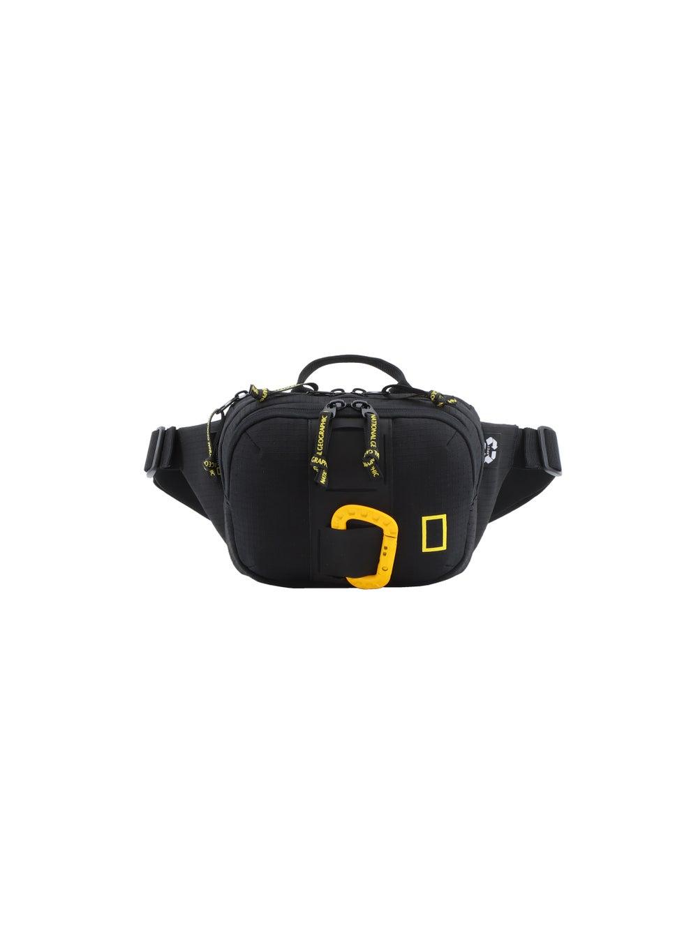 NG Explorer III RPET Black Waist Bag - Eco-Friendly Travel Essential - Image 1