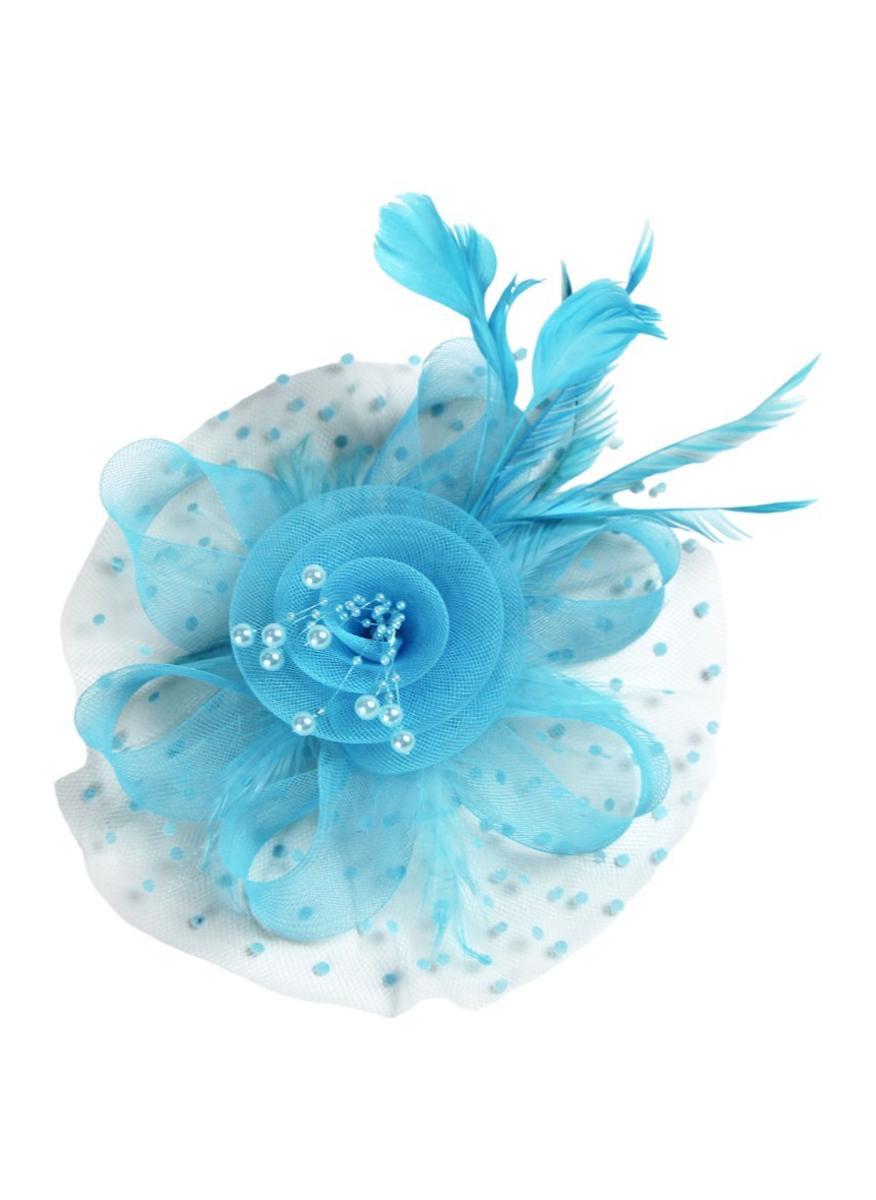 Ddaniela Monalisa Sky Blue Fascinator - Elegant Tea Party Headwear - Image 1