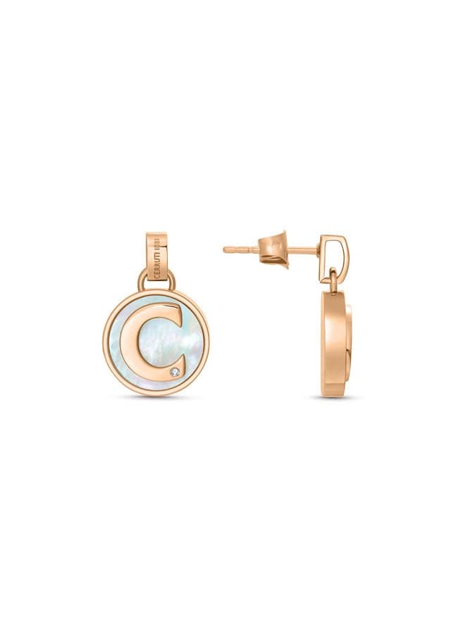 CERRUTI 1881 Circulo Earrings in Rose Gold and Mother of Pearl - Image 1
