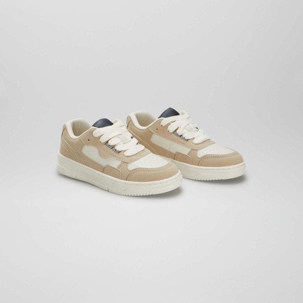 Beige Low-Top Sneakers - Classic Elegance for Boys - Image 1